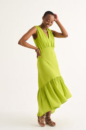 Lime Textured Katelyn Tier Dress