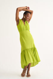 Lime Textured Katelyn Tier Dress