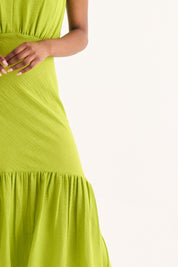 Lime Textured Katelyn Tier Dress