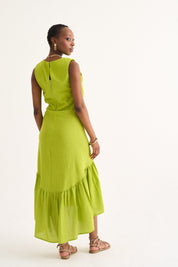 Lime Textured Katelyn Tier Dress