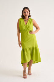 Lime Textured Katelyn Tier Dress