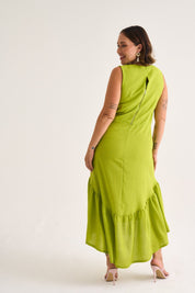 Lime Textured Katelyn Tier Dress