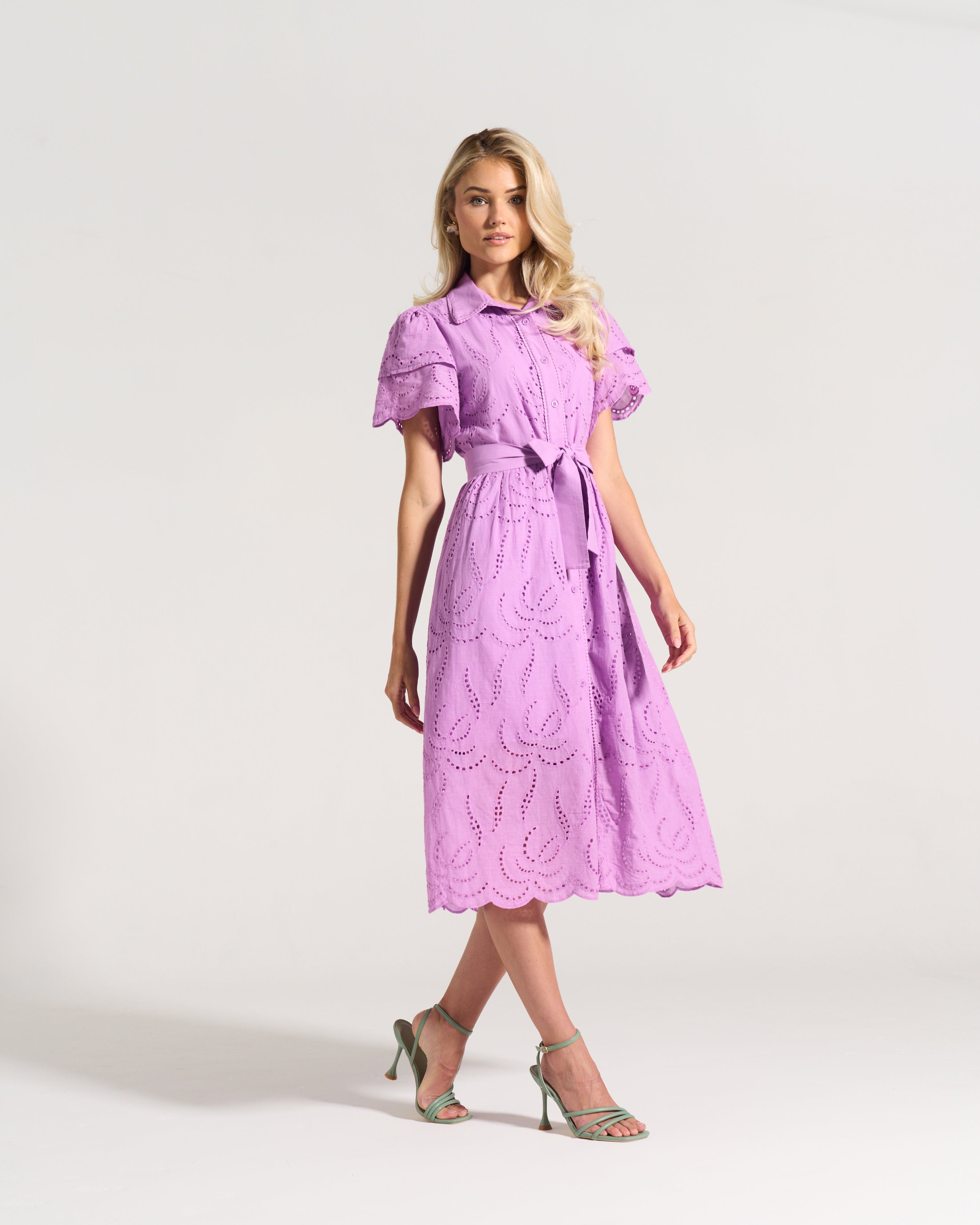 Fria Cotton Anglaise Dress Lilac