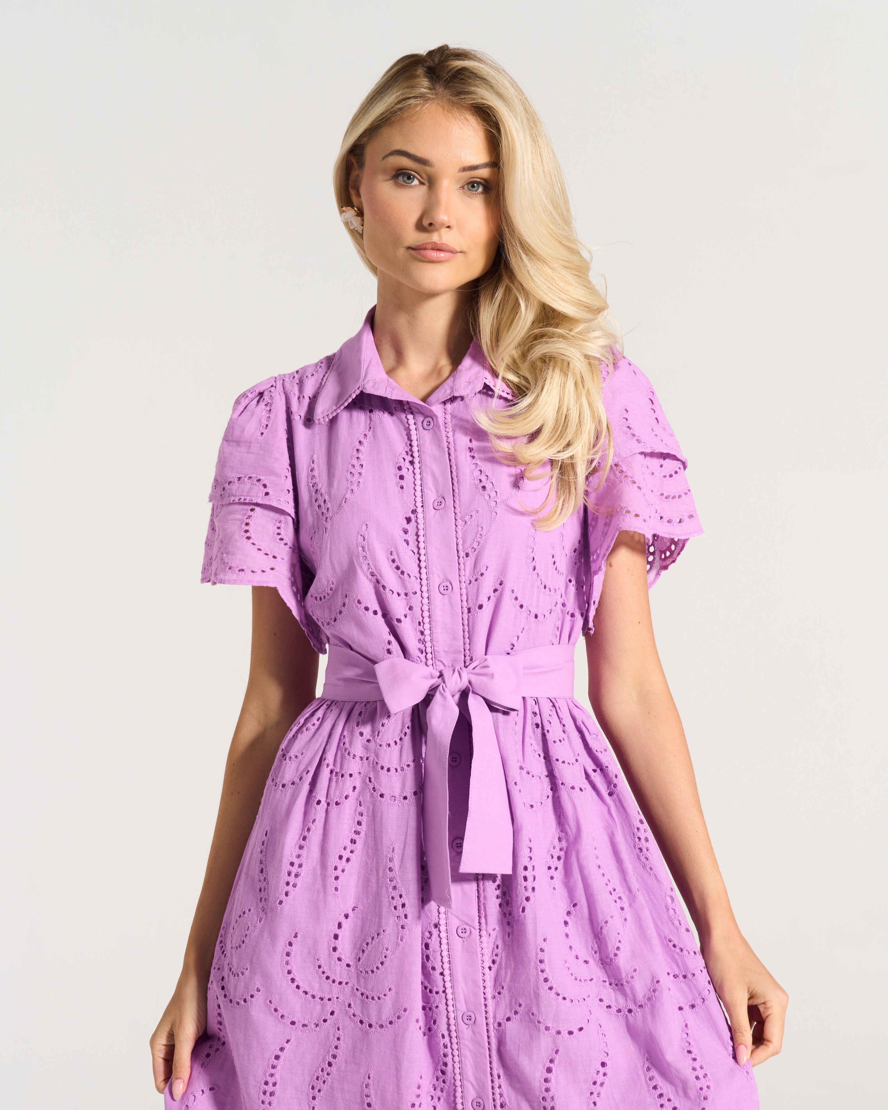 Fria Cotton Anglaise Dress Lilac