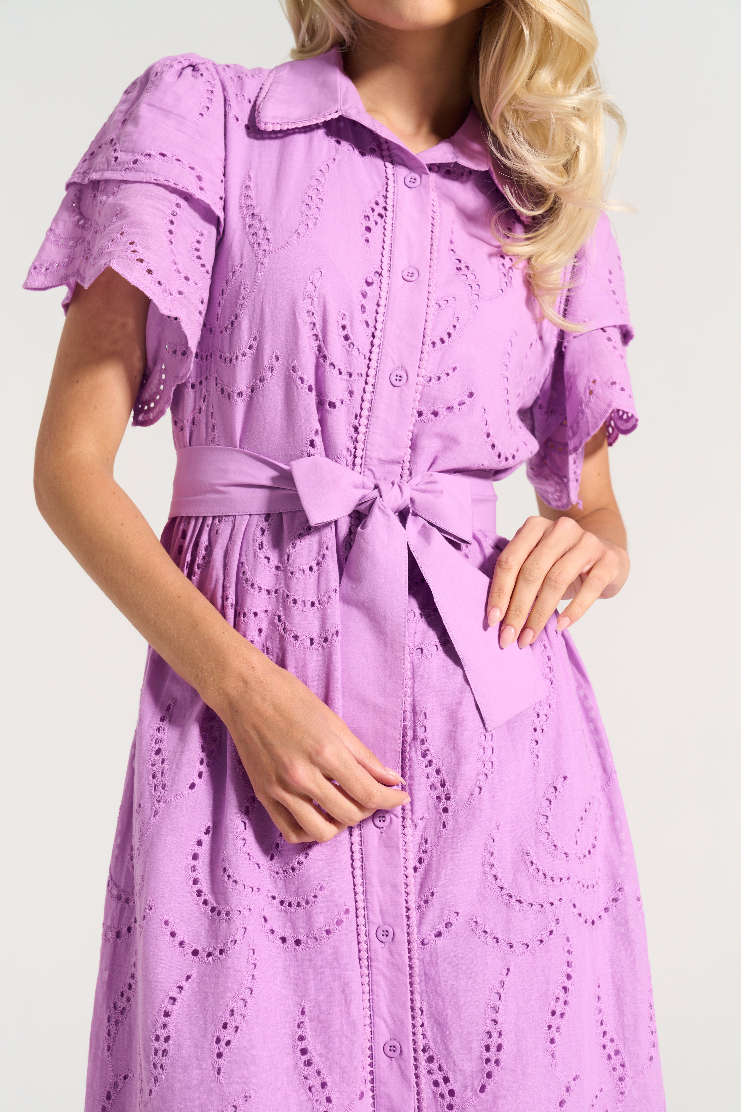 Fria Cotton Anglaise Dress Lilac