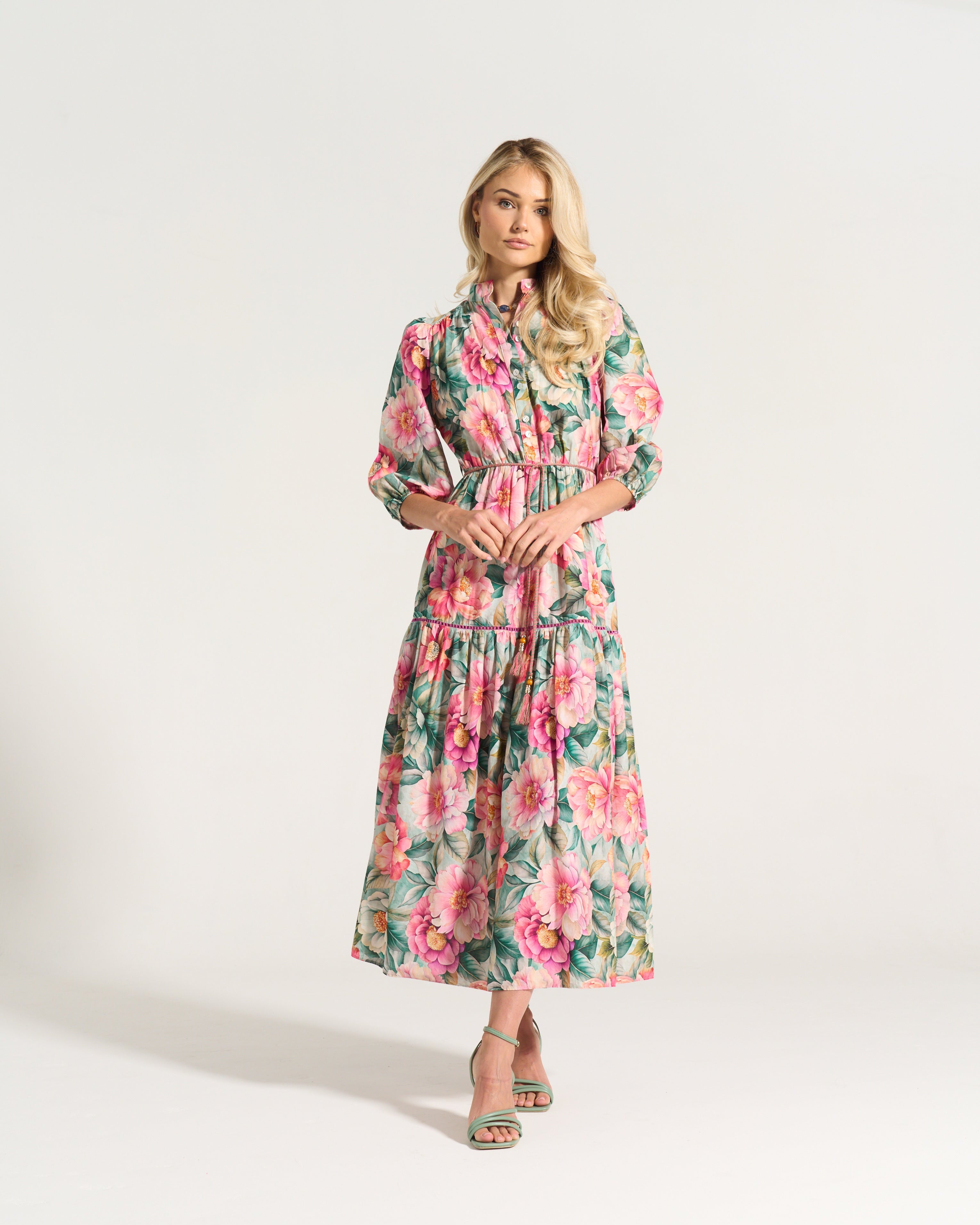 Bella Tier Dress Pink Daisy