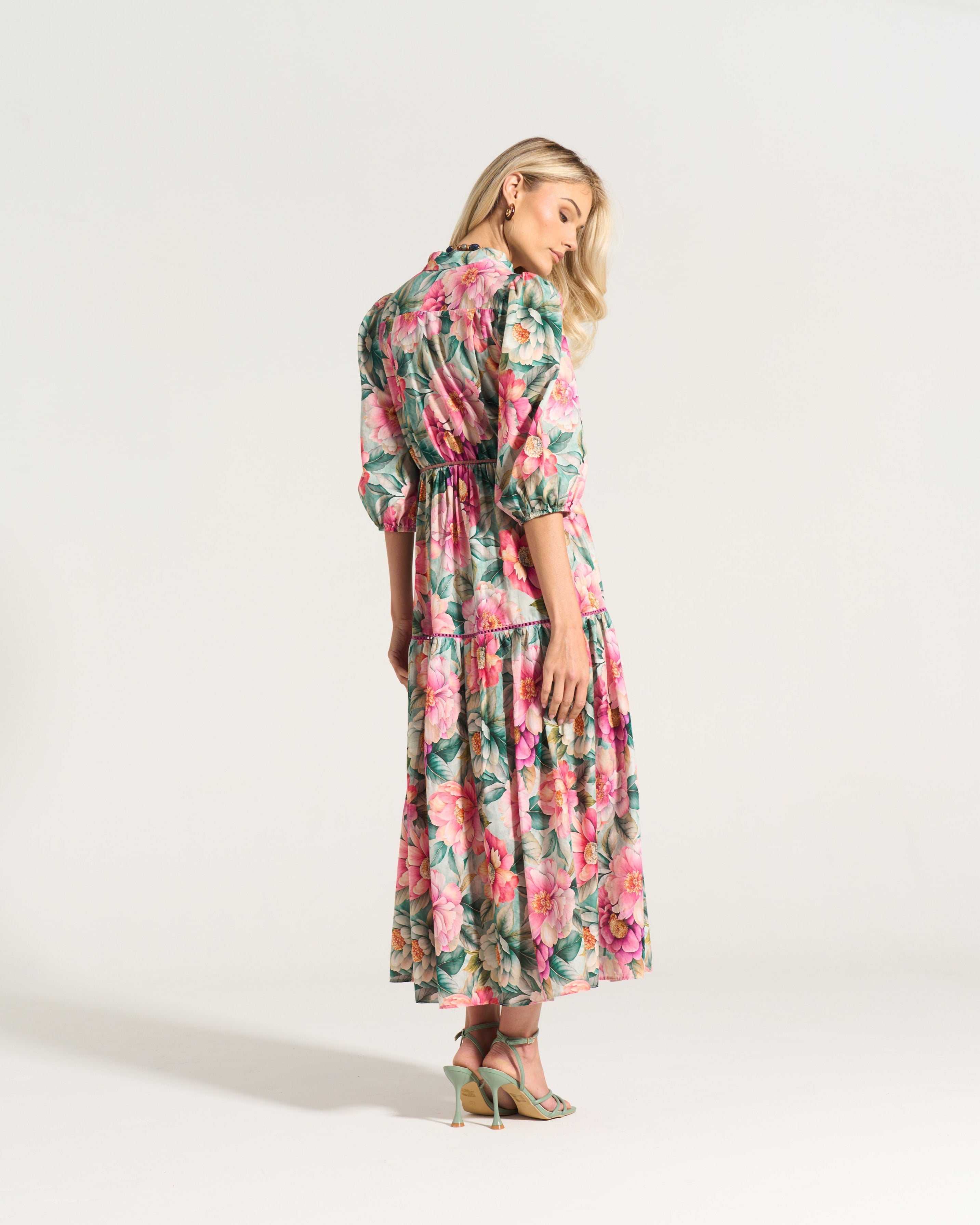 Bella Tier Dress Pink Daisy