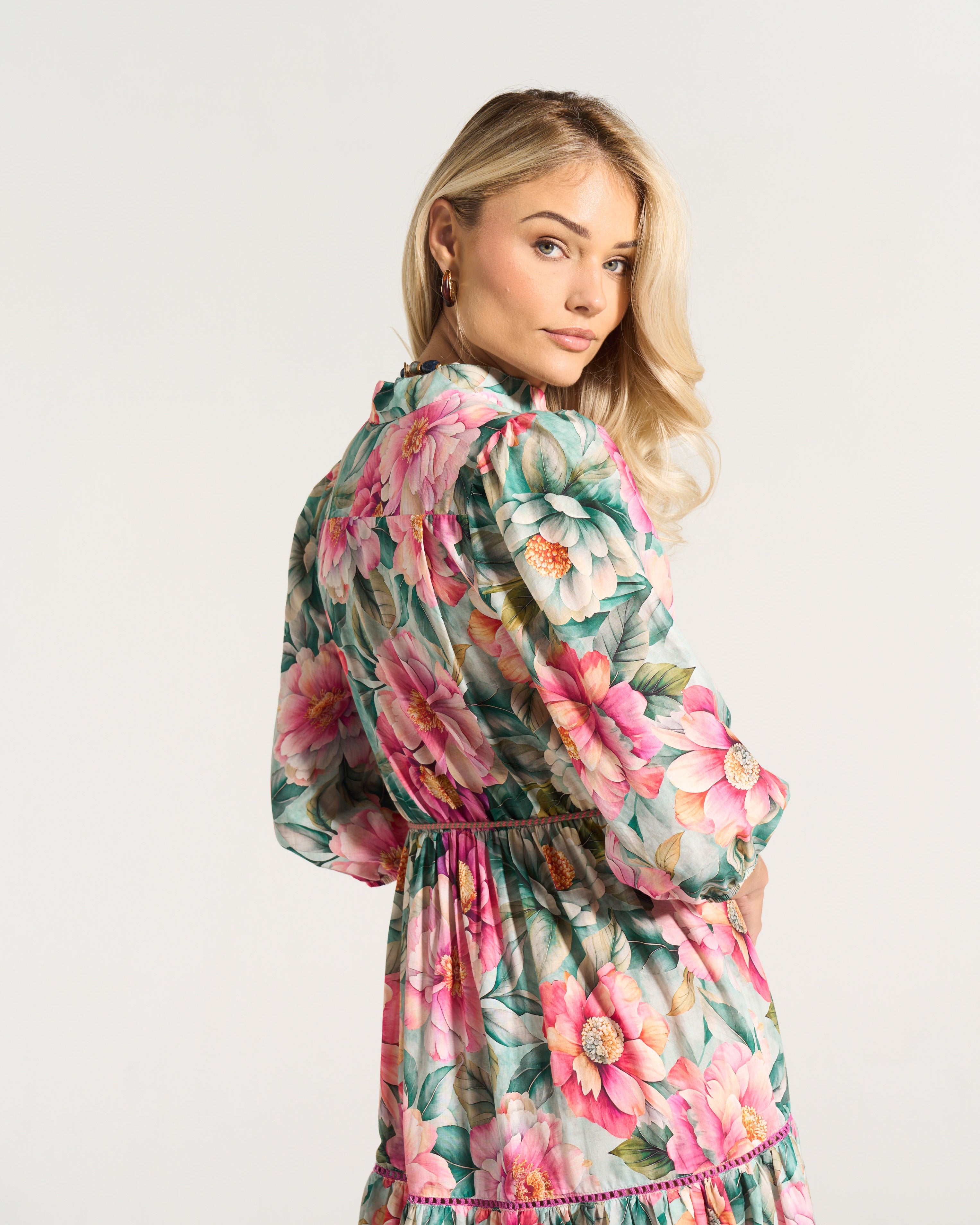 Bella Tier Dress Pink Daisy