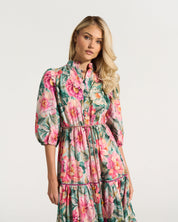 Bella Tier Dress Pink Daisy