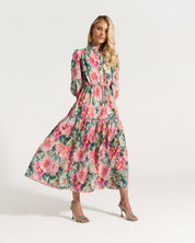 Bella Tier Dress Pink Daisy