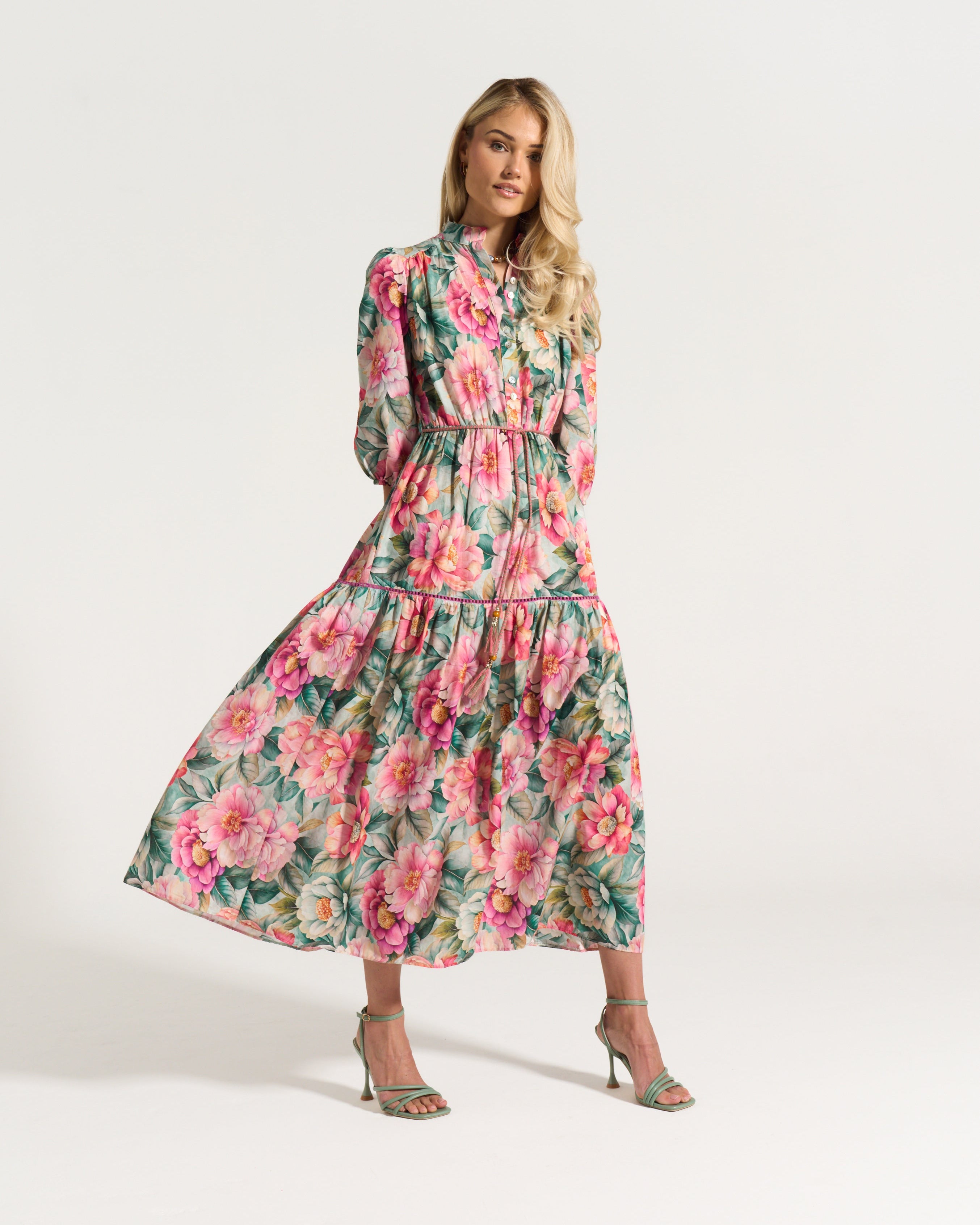 Bella Tier Dress Pink Daisy