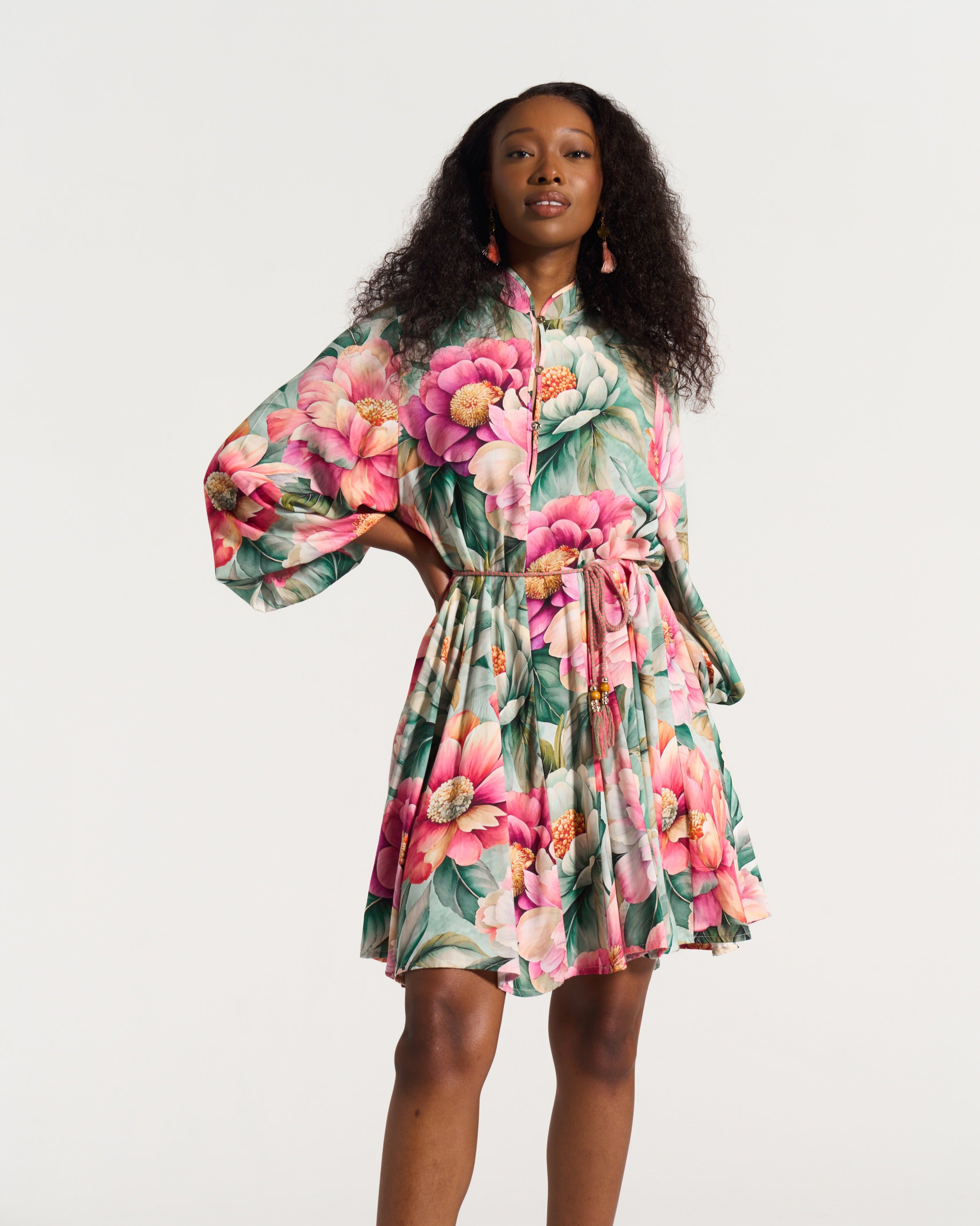 Heather Flounce Dress Pink Daisy