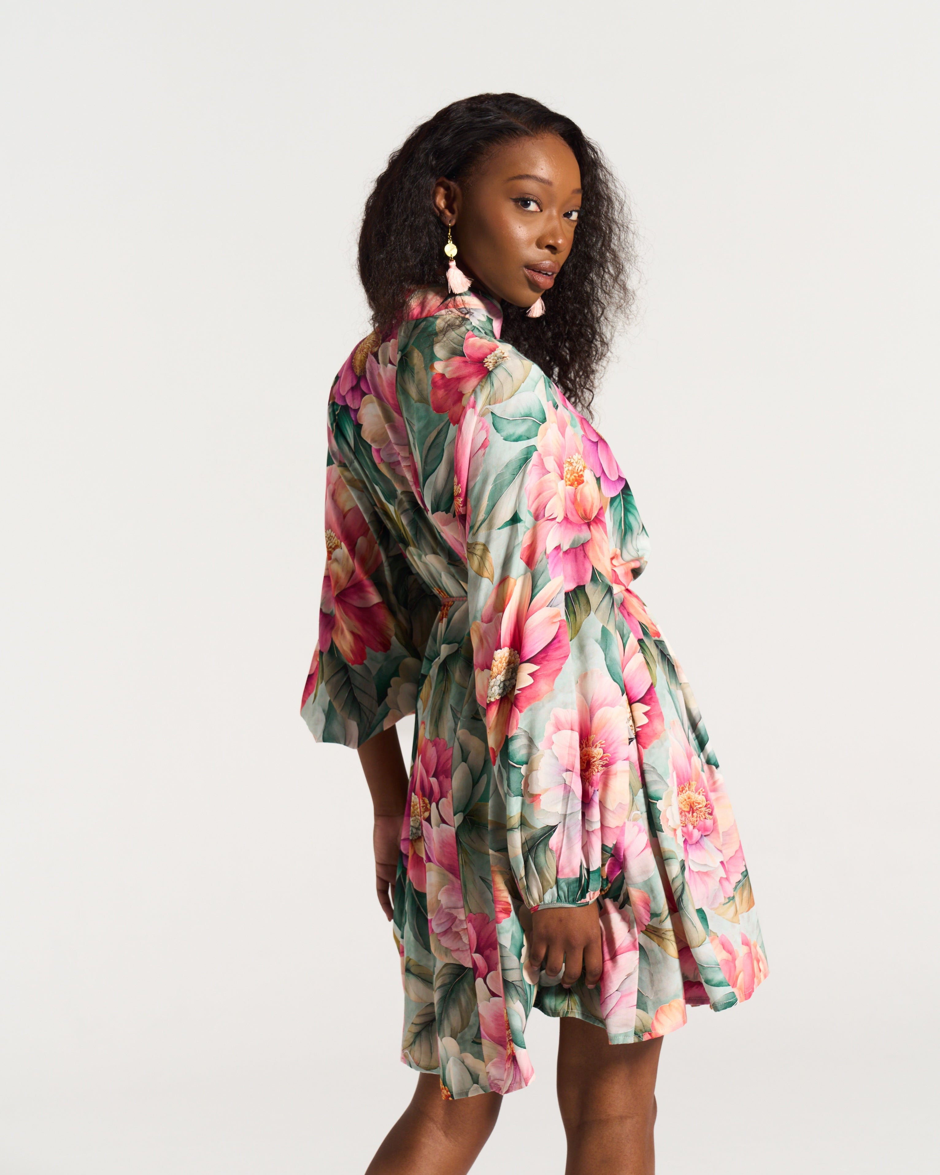 Heather Flounce Dress Pink Daisy