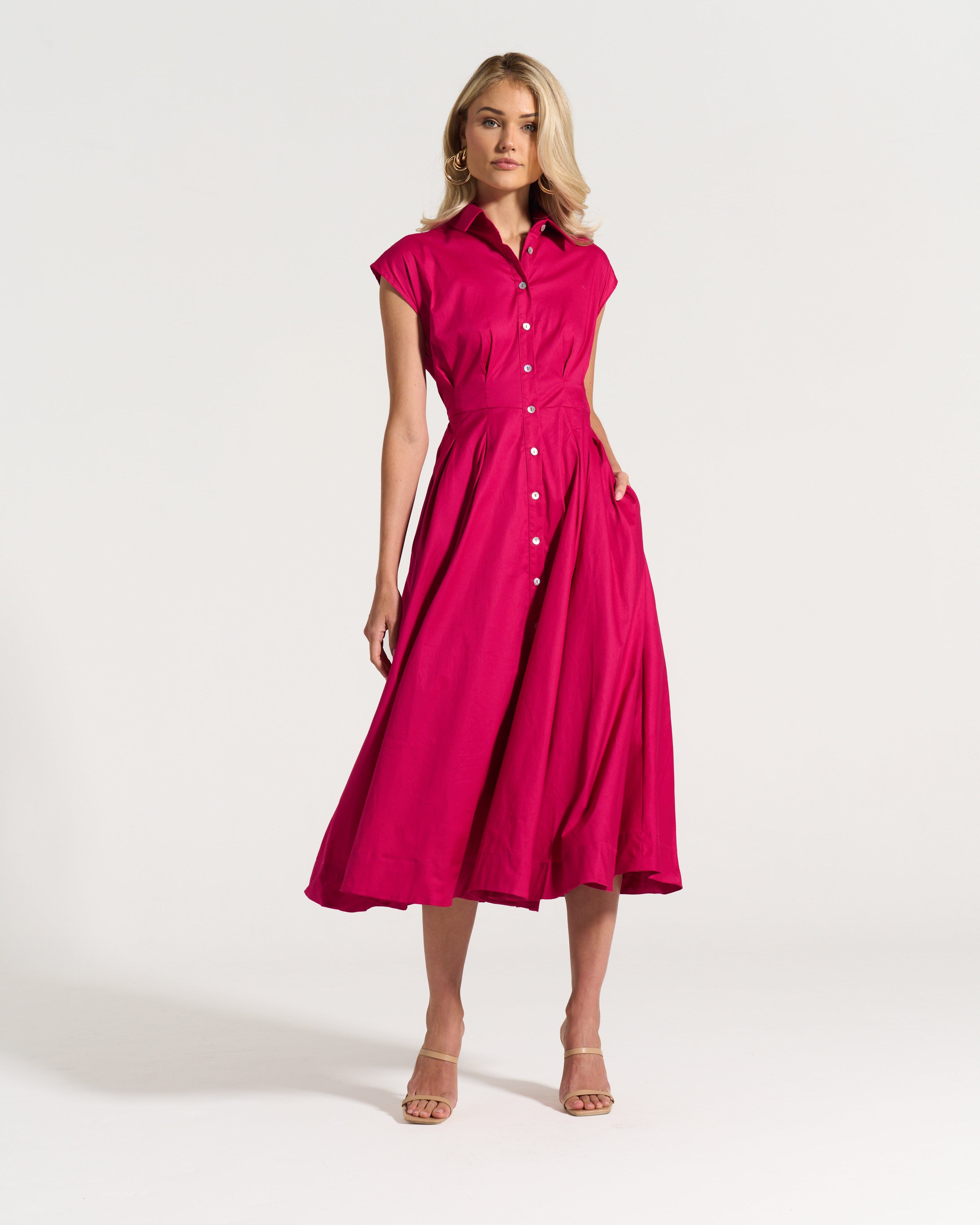 Penelope Dress in Hot Pink