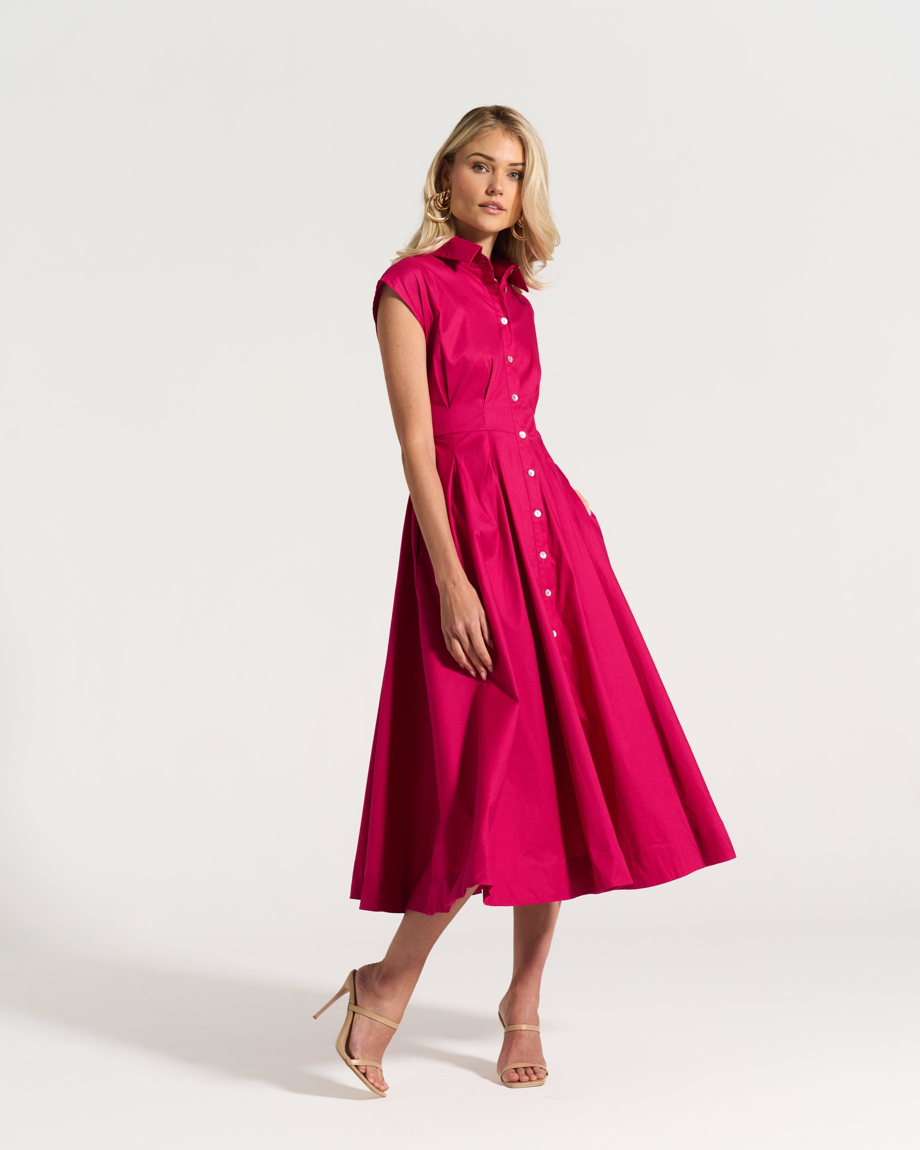Penelope Dress in Hot Pink