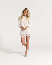 Ladder Trim Shirt in White