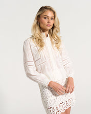 Ladder Trim Shirt in White