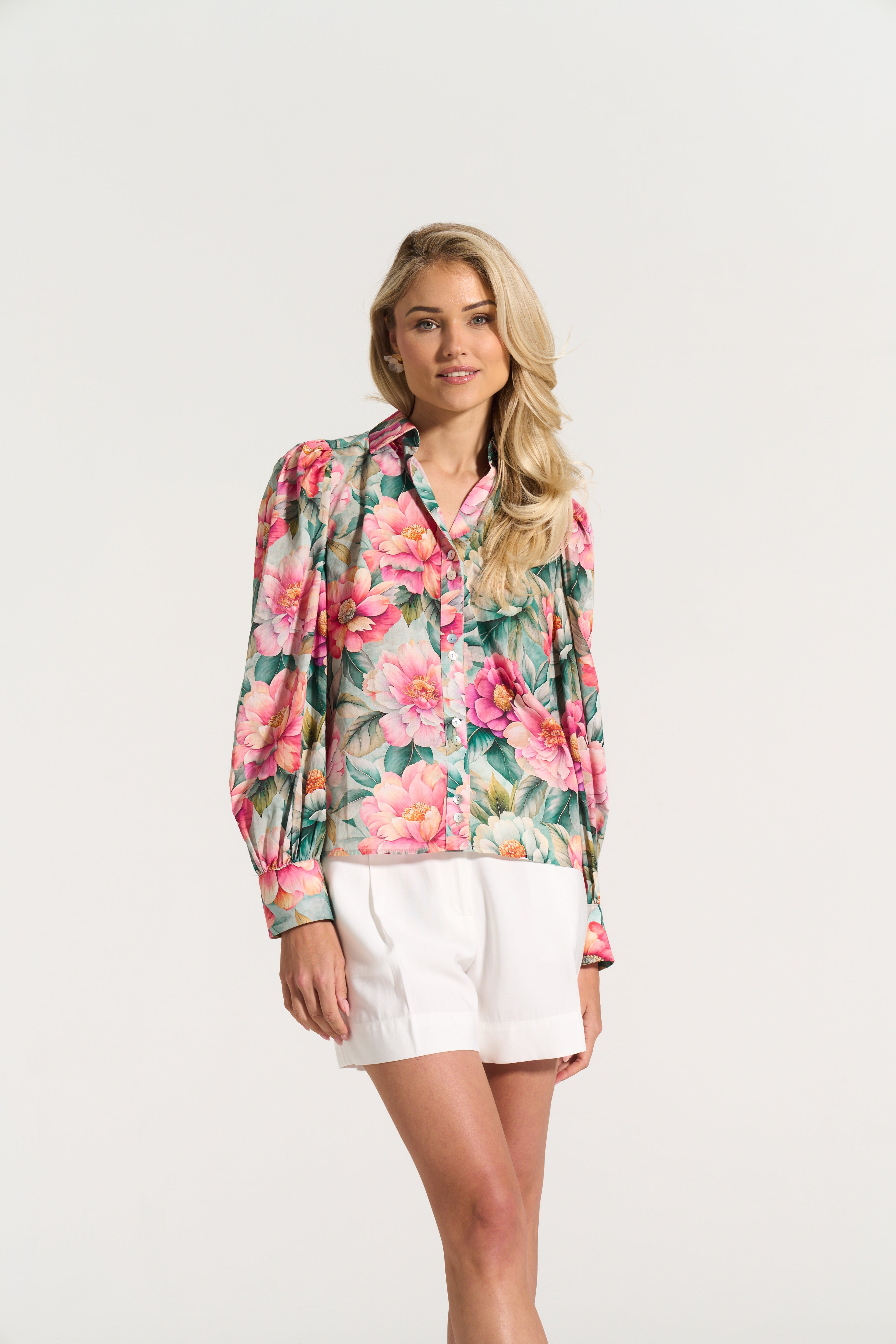 Bellow Shirt Pink Daisy