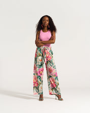 Paperbag Detail Pants Pink Daisy