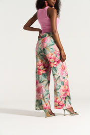 Paperbag Detail Pants Pink Daisy