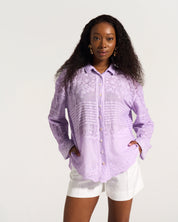 Western Cotton Shirt in Lilac