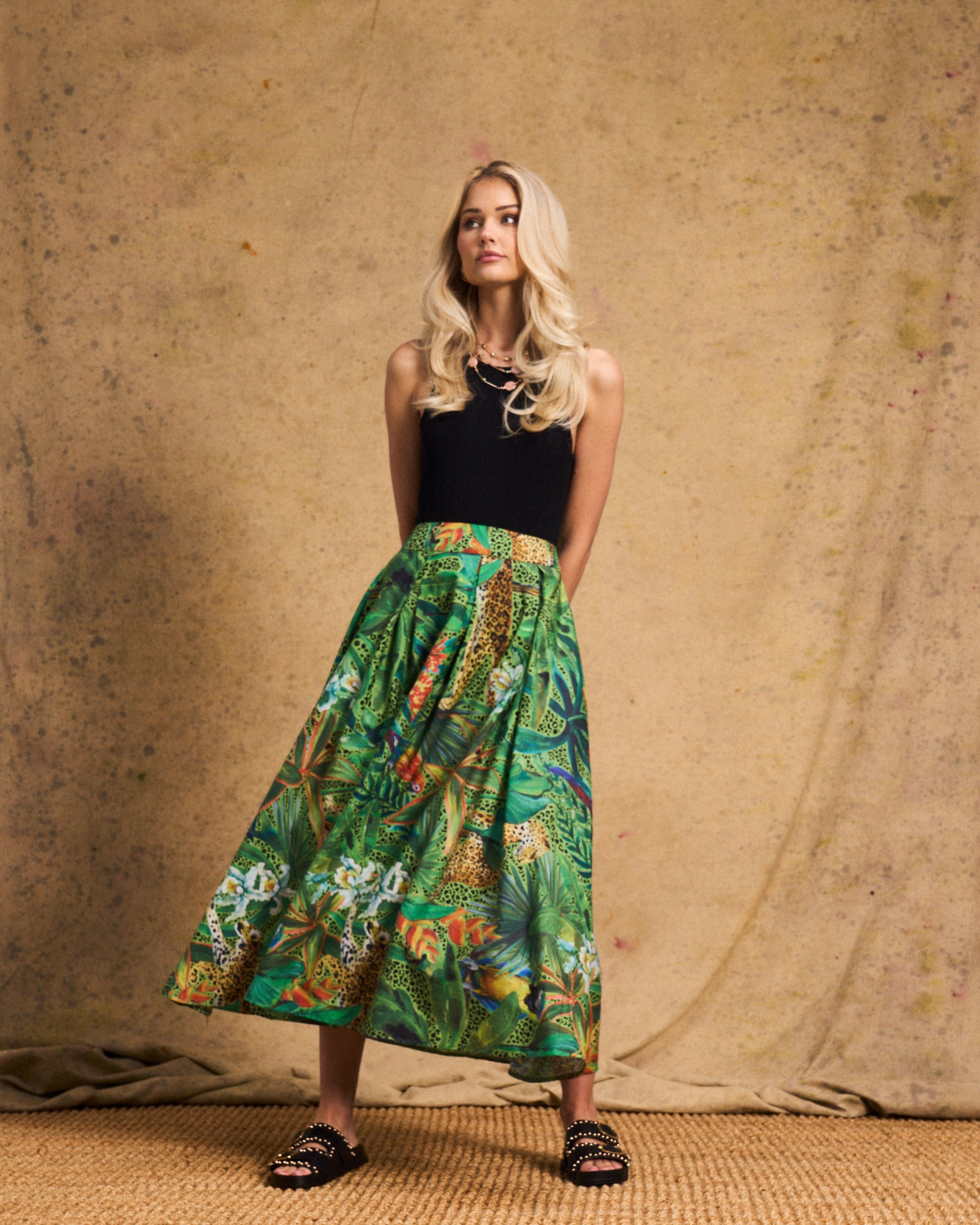 Cotton Hoop Skirt In Amazon Cheetah