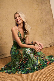 Vacation Frill Dress Amazon Cheetah