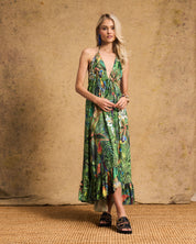 Vacation Frill Dress Amazon Cheetah