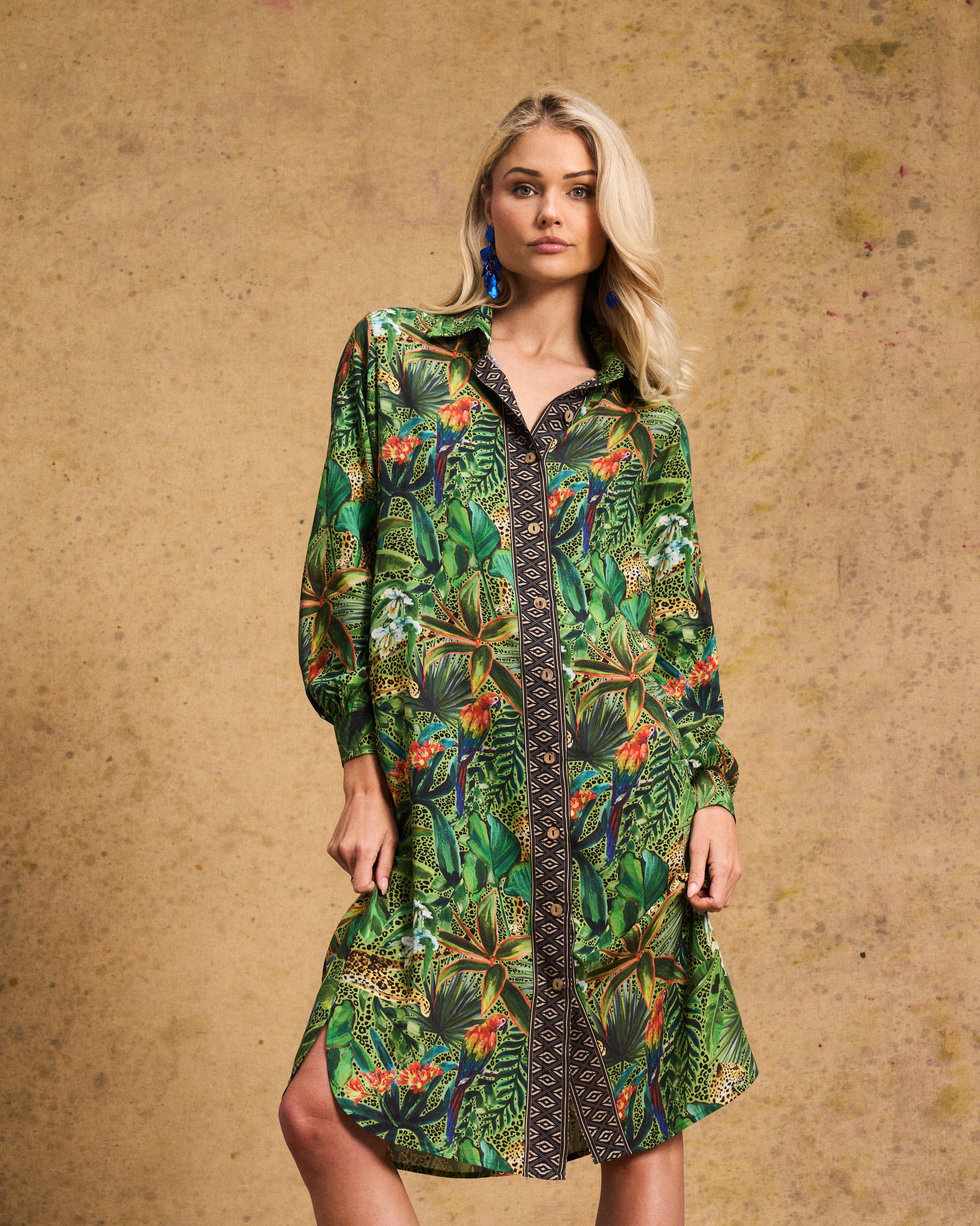 Hailey Shirt Dress In Amazon Cheetah