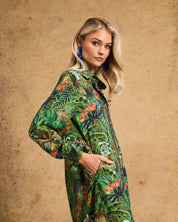 Hailey Shirt Dress In Amazon Cheetah