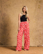 Relaxed Pants In Tangerine Ikat