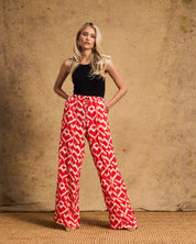 Relaxed Pants In Tangerine Ikat