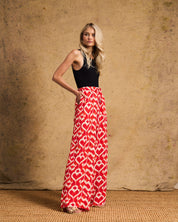 Relaxed Pants In Tangerine Ikat