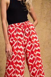 Relaxed Pants In Tangerine Ikat