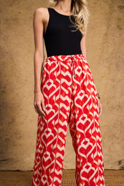 Relaxed Pants In Tangerine Ikat