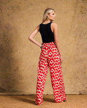 Relaxed Pants In Tangerine Ikat