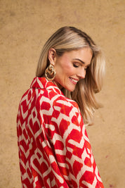 Liza Shirt Dress In Tangerine Ikat