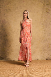 Holly Cut Out Dress Orange Zebra