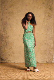 Holly Cut Out Dress Green Zebra
