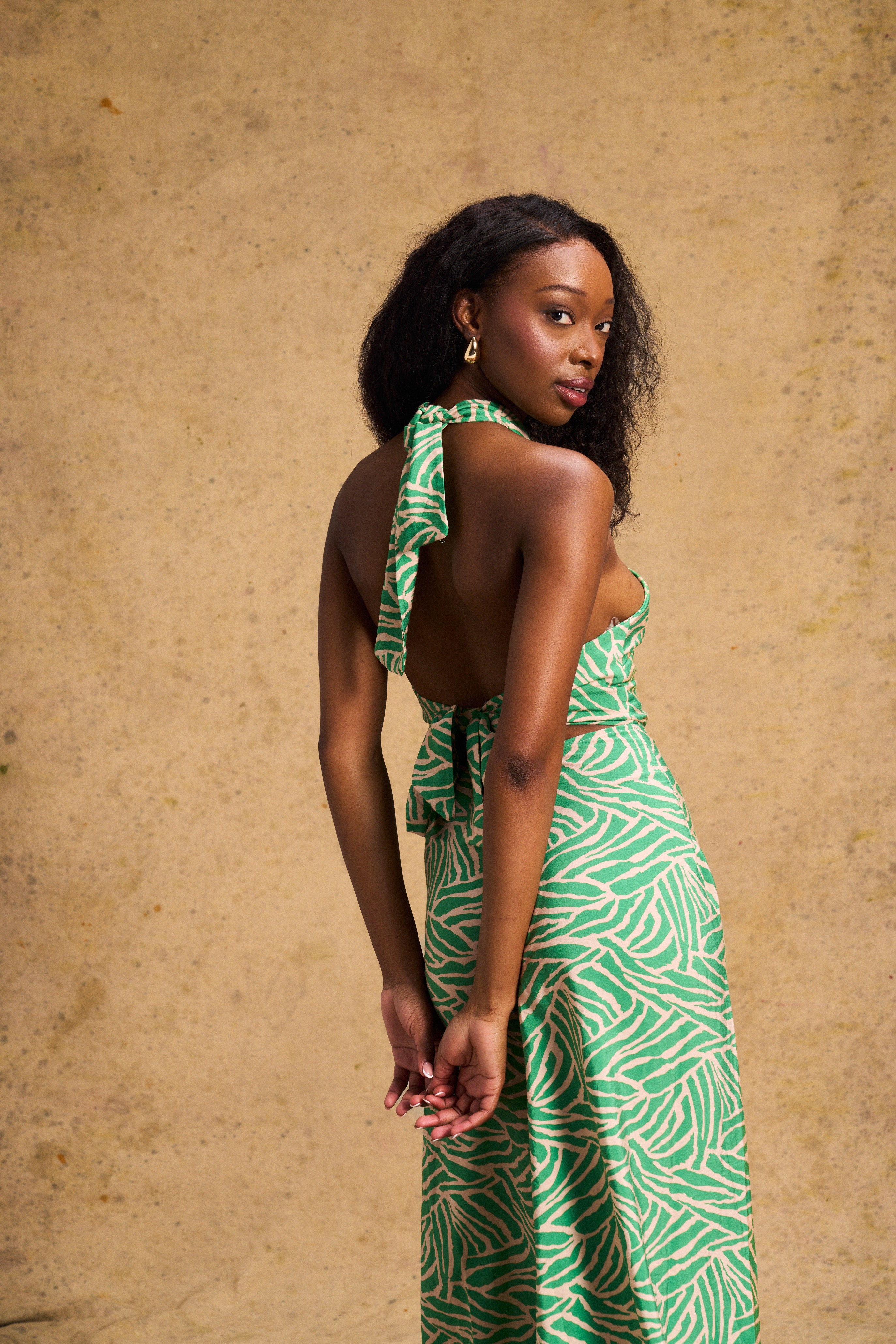 Holly Cut Out Dress Green Zebra