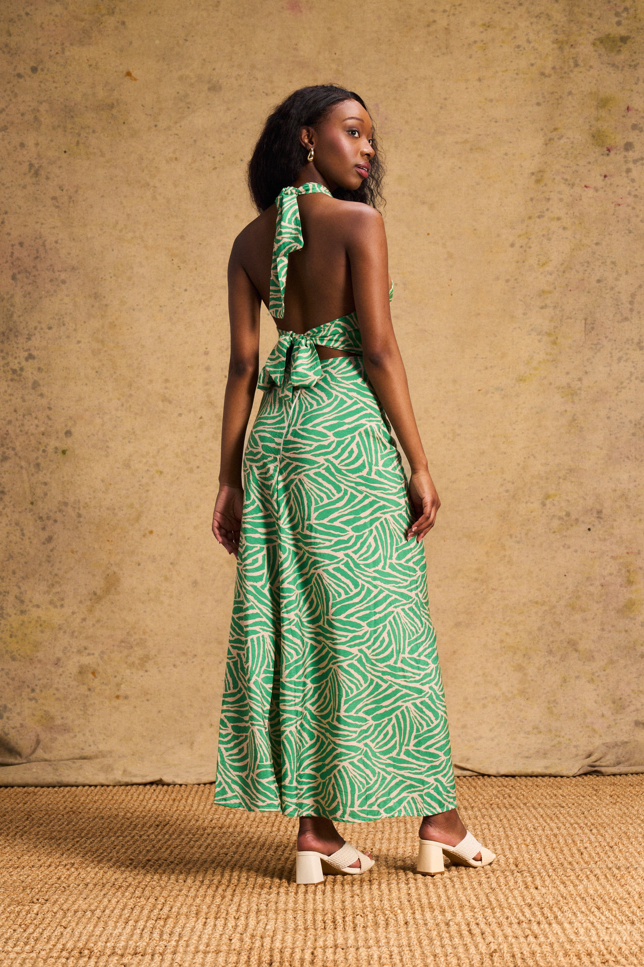 Holly Cut Out Dress Green Zebra