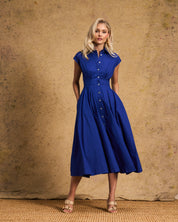 Penelope Dress in Cobalt