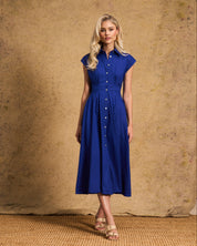 Penelope Dress in Cobalt