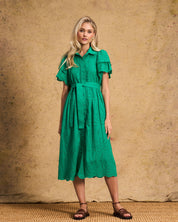 Fria Cotton Anglaise Dress Green