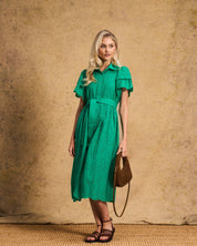 Fria Cotton Anglaise Dress Green