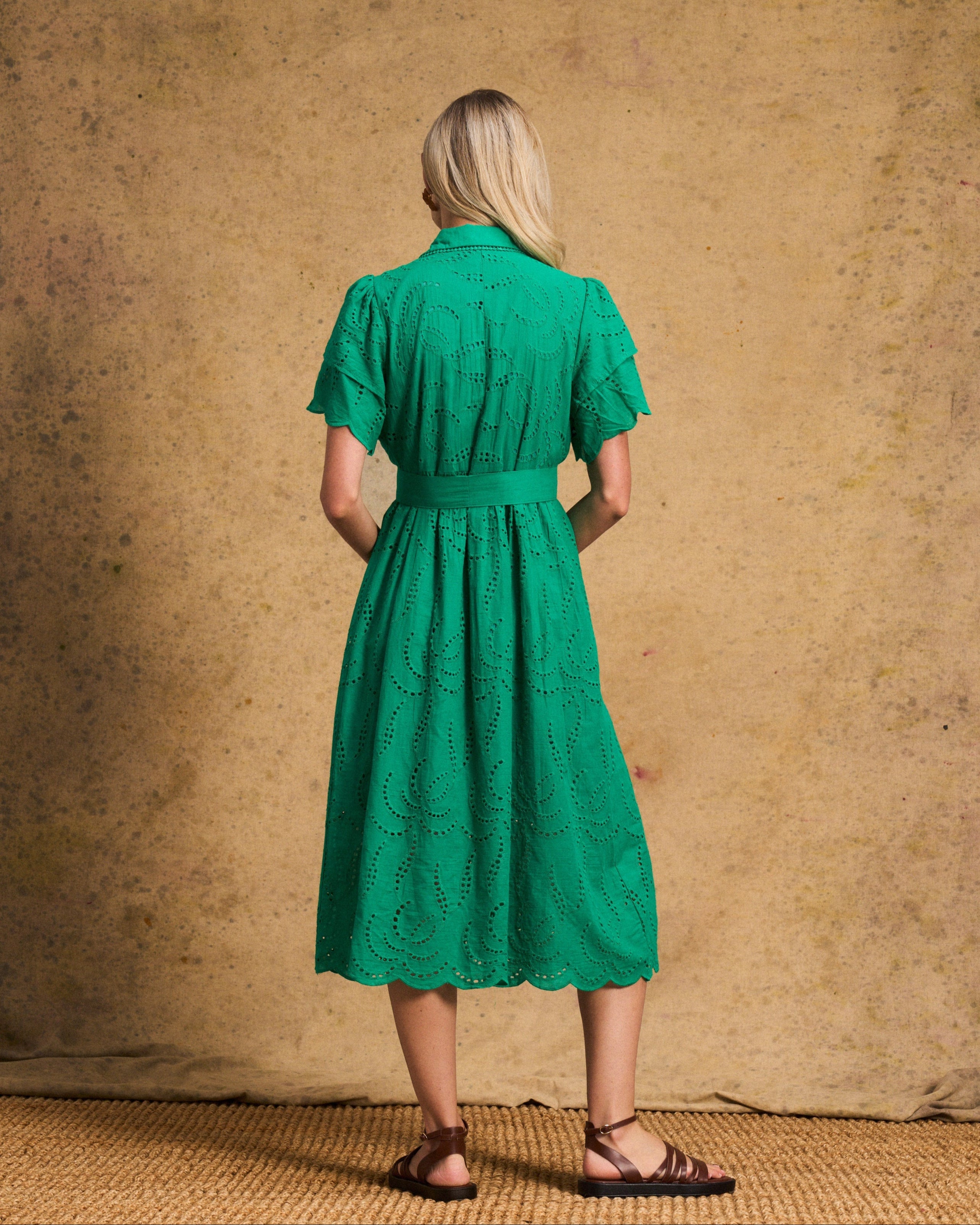 Fria Cotton Anglaise Dress Green