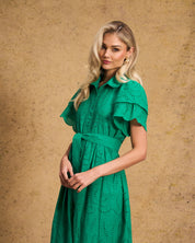 Fria Cotton Anglaise Dress Green