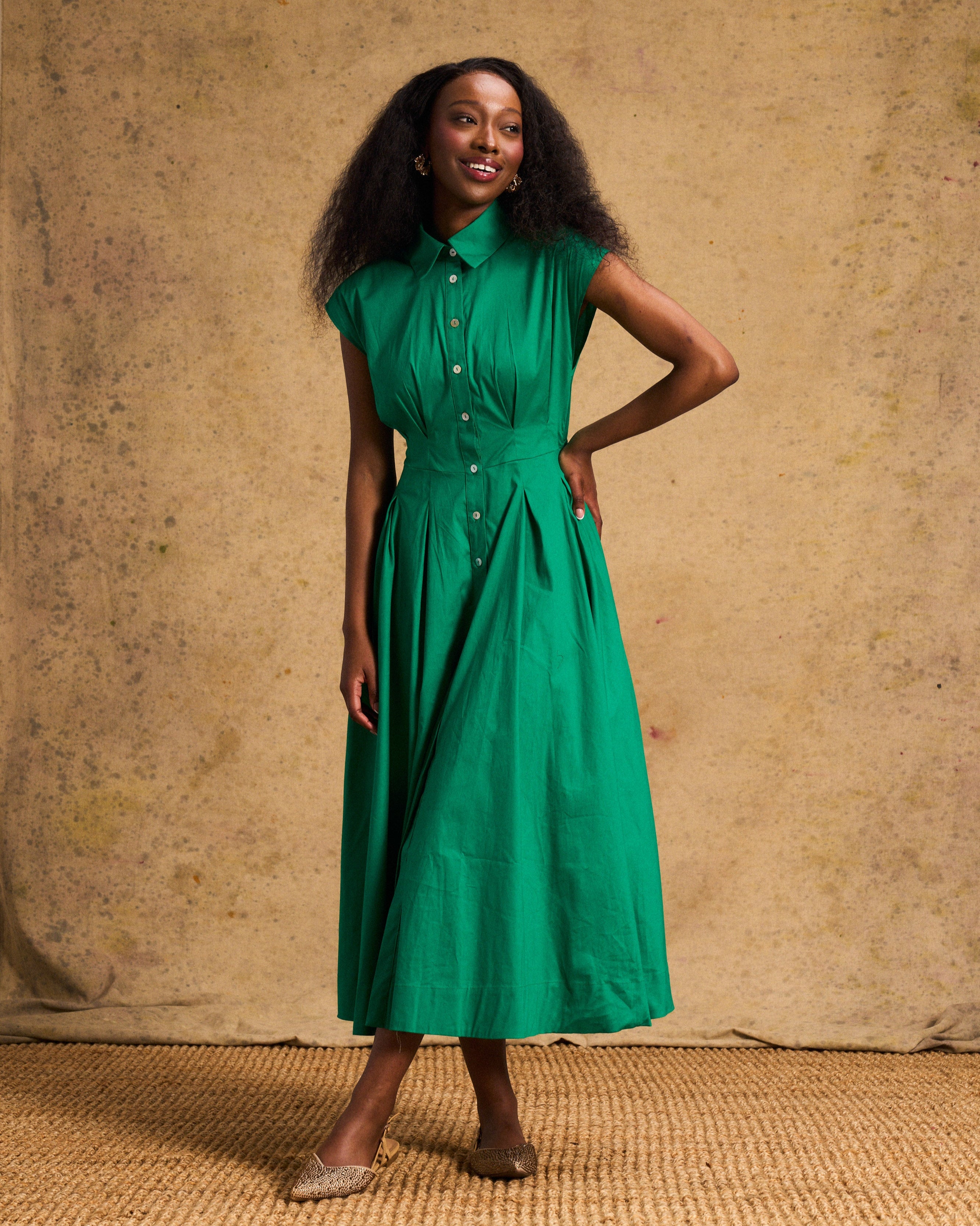Penelope Dress in Apple Green
