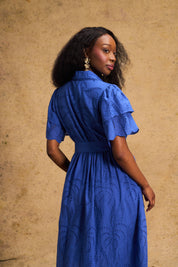 Fria Cotton Anglaise Dress Cobalt