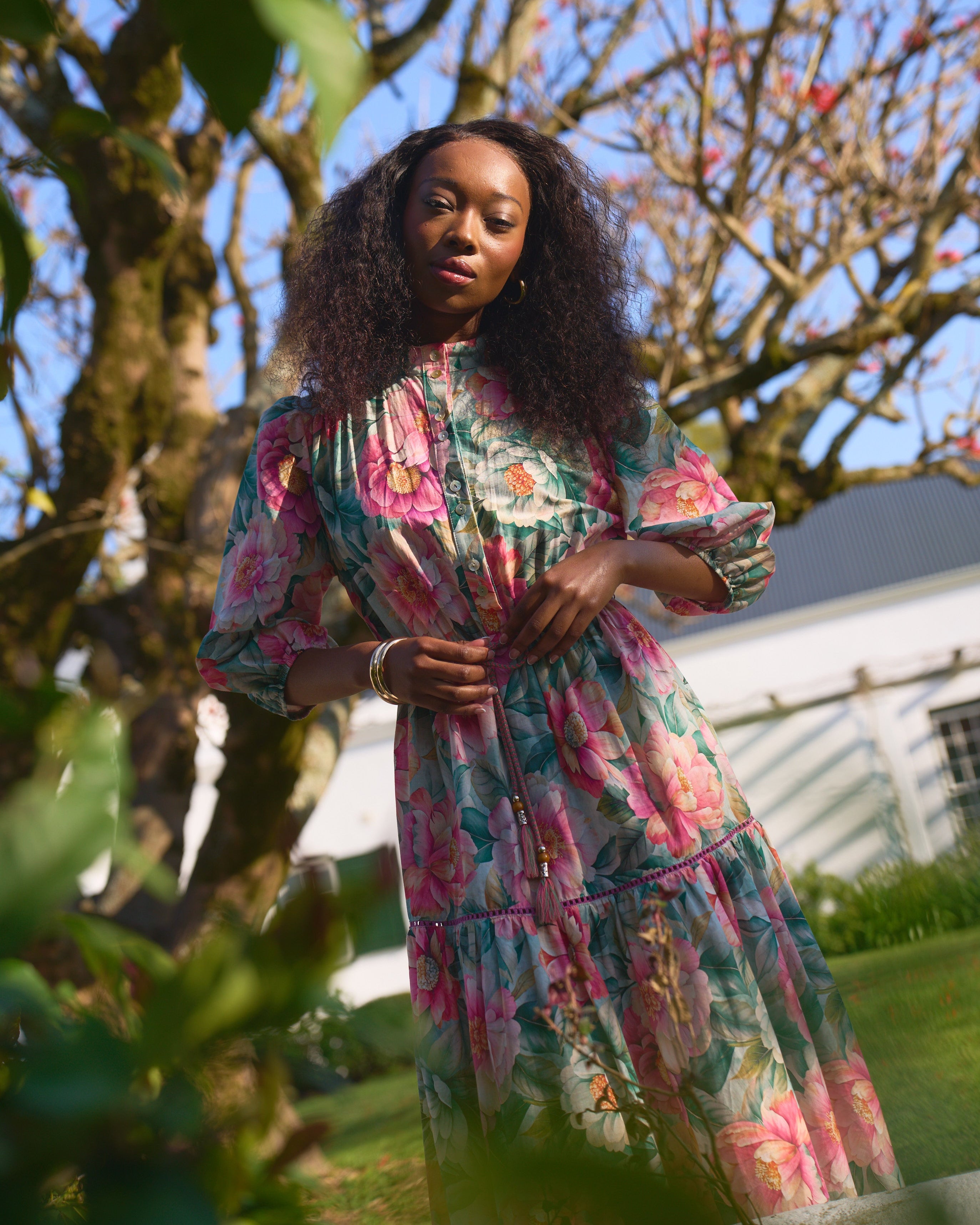 Bella Tier Dress Pink Daisy